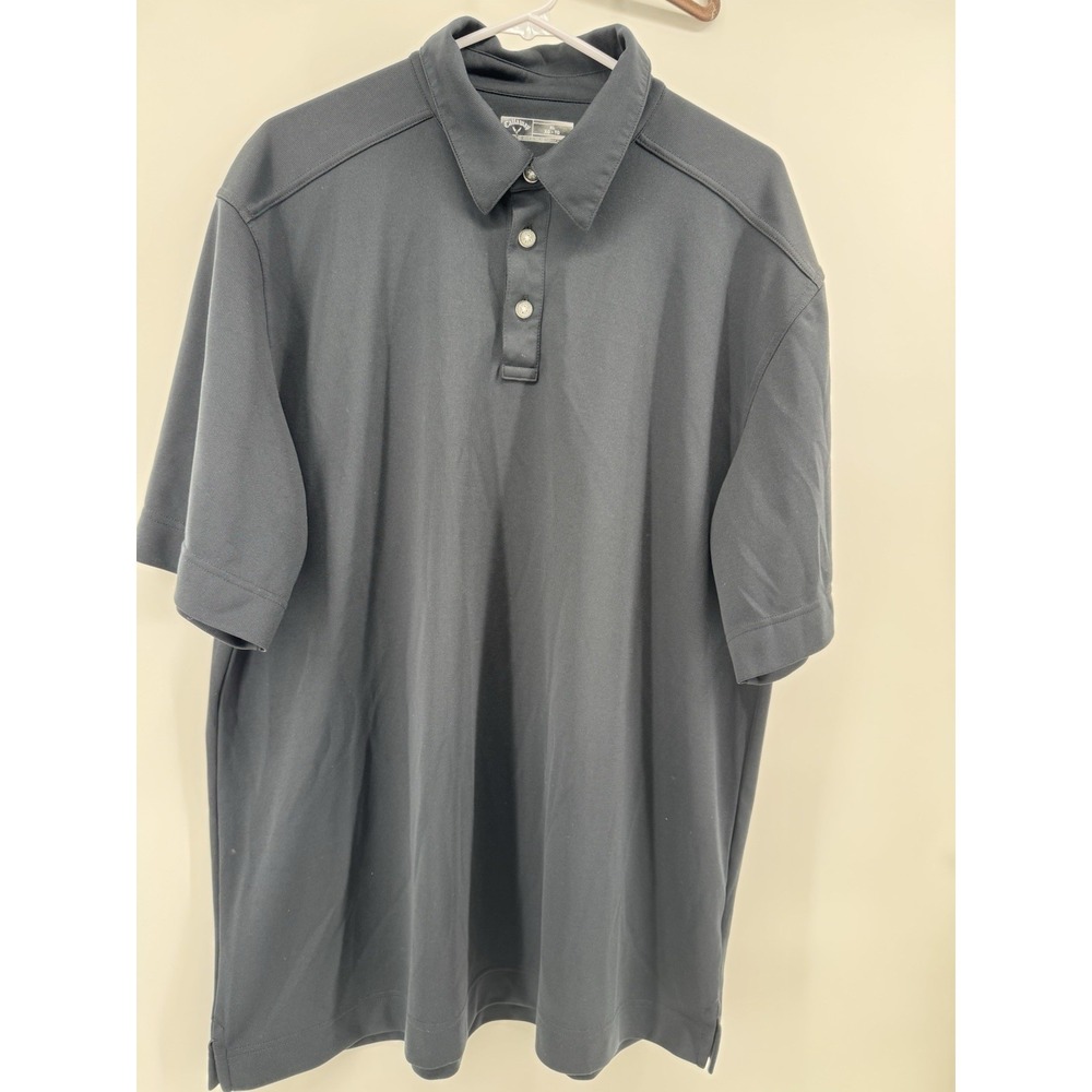 Callaway Polo Shirt Men XL Performance‎ Polyester Stretch Black